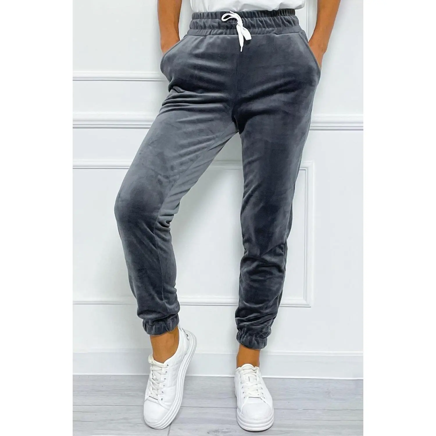 Wide Waistband Drawstring Cropped Joggers
