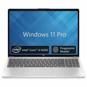 HP 15.6" FHD Laptop, Intel i3-N305, 8GB RAM, 256GB SSD, FR ID, Silver | Laptop for Students and Business, 15.6" FHD IPS Micro-Edge Anti Glare Display, Fingerprint Reader, WIN 11 Pro