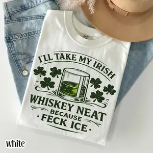 Irish Whiskey Neat Anti ICE Shirt, St Patricks Day Cotton Unisex T-Shirt (Sweatshirt, Hoodie)