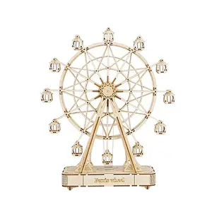 【self-assembly puzzle】Rokr Ferris Wheel Wooden Music Box Ferris Wheel Wooden Music Box TGN01