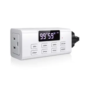 SQ-APT002 Indoor Countdown Timer Outlet,  Auto Shut Off Timers with Large Screen,Customize Countdown,Repeat and Memory Function, Plug In Timers for Electrical Outlet for Charger Lights, 3-Prong 15A/1875W