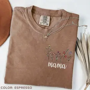 Comfort Colors Floral Mama T-Shirt, Mother's Day Gift For Mama, Boho Style, Gift for Mom, Mama Tee - SoftHype Apparel