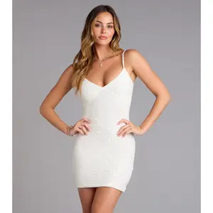 Jayden V-Neck Beaded Mini Dress