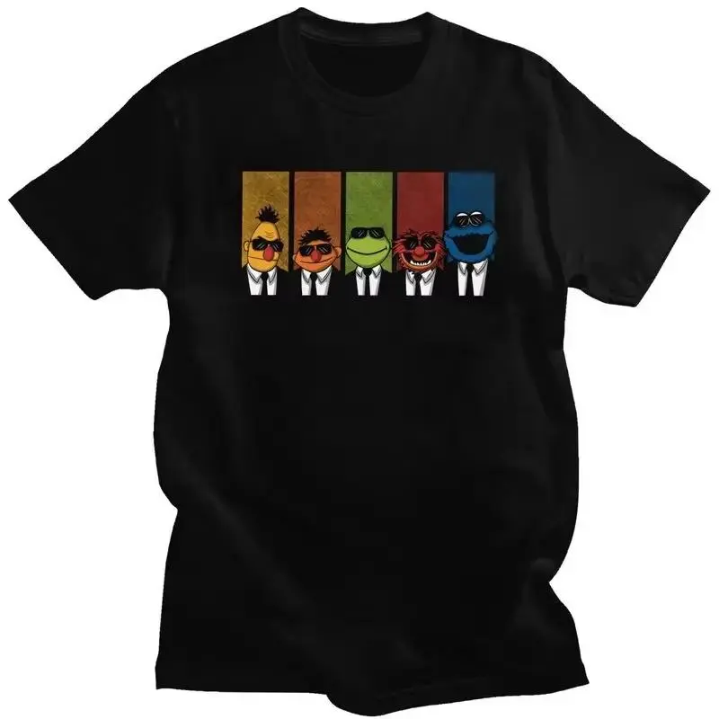 Women's Reservoir Muppets Graphic Print T-Shirt in 100% Cotton, Casual Streetwear Top with a Unisex Fitted Cut for Summer Fashion, Street Wear, Graphics Print, Pure Cotton, Shortsleeve, Apparel, Fabric, Round Neck