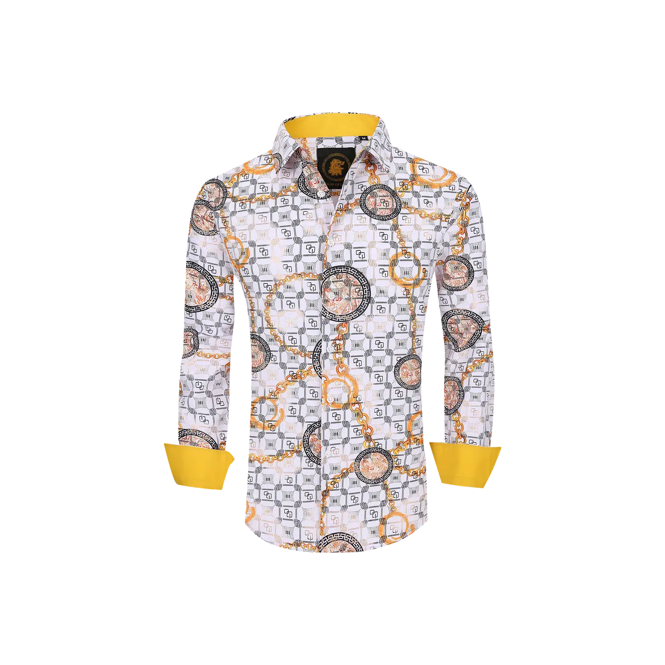 Mens Luxury Brand Printed Silk Like Shirts-HLS2002L-506