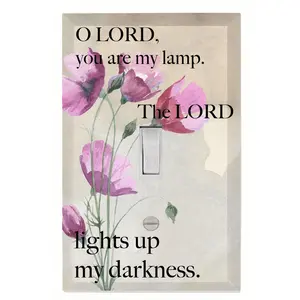 My Lamp Light Switch Cover Plate - Floral Design with "O LORD, you are my lamp. The LORD lights up my darkness." Text