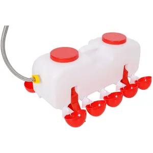 Automatic Chicken Waterer with 10 Cups 2.5 Gallon Capacity Valve-Controlled Design for Chickens Ducks Geese Easy Disassembly & Cleaning