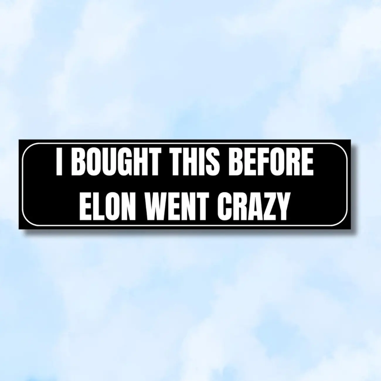 I bought this before Elon went crazy, tesla l Funny bumper sticker, gifts, decal, logo for car
