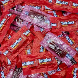 Twizzlers Twists Strawberry Chewy Licorice Candy -  Fun Size Individually Wrapped Soft & Chewy Candy For Parties