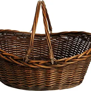 DARK BROWN WILLOW BASKET MEDIUM 17” x 6.5”