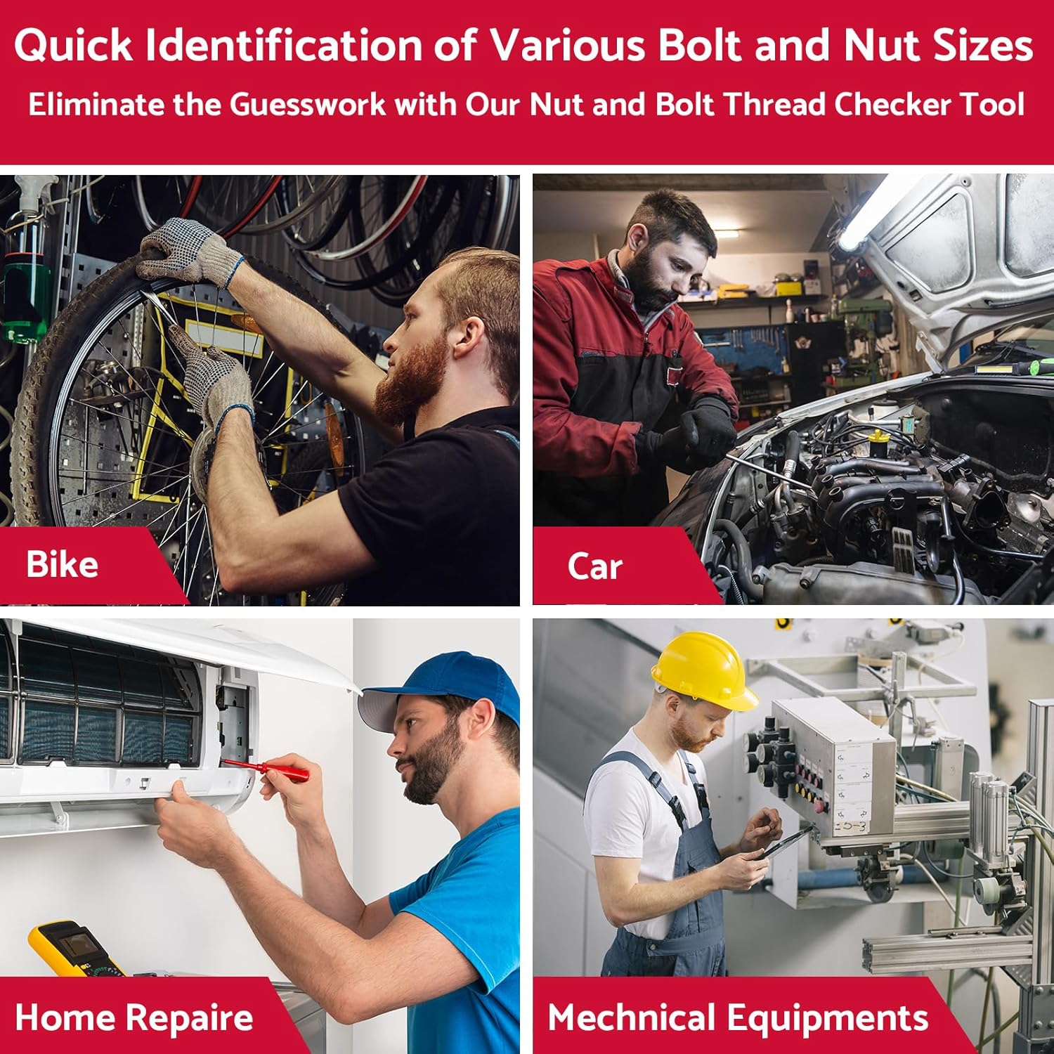 57 Nut and Bolt Thread Checker - Thread Checker Standard and Metric Bolt and Nut Identifier Gauge 21 Standard & 17 Metric & 19 Drill Gauges Thread Gauge Screw Size and Thread Gauge Inch & Metric