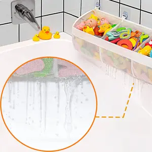 Original 3 Compartment Horizontal Large Openings Bath Toy Organizer for Tub, Capacity Upgrade Bath Toy Storage and Holder, Bathtub Toy Holder