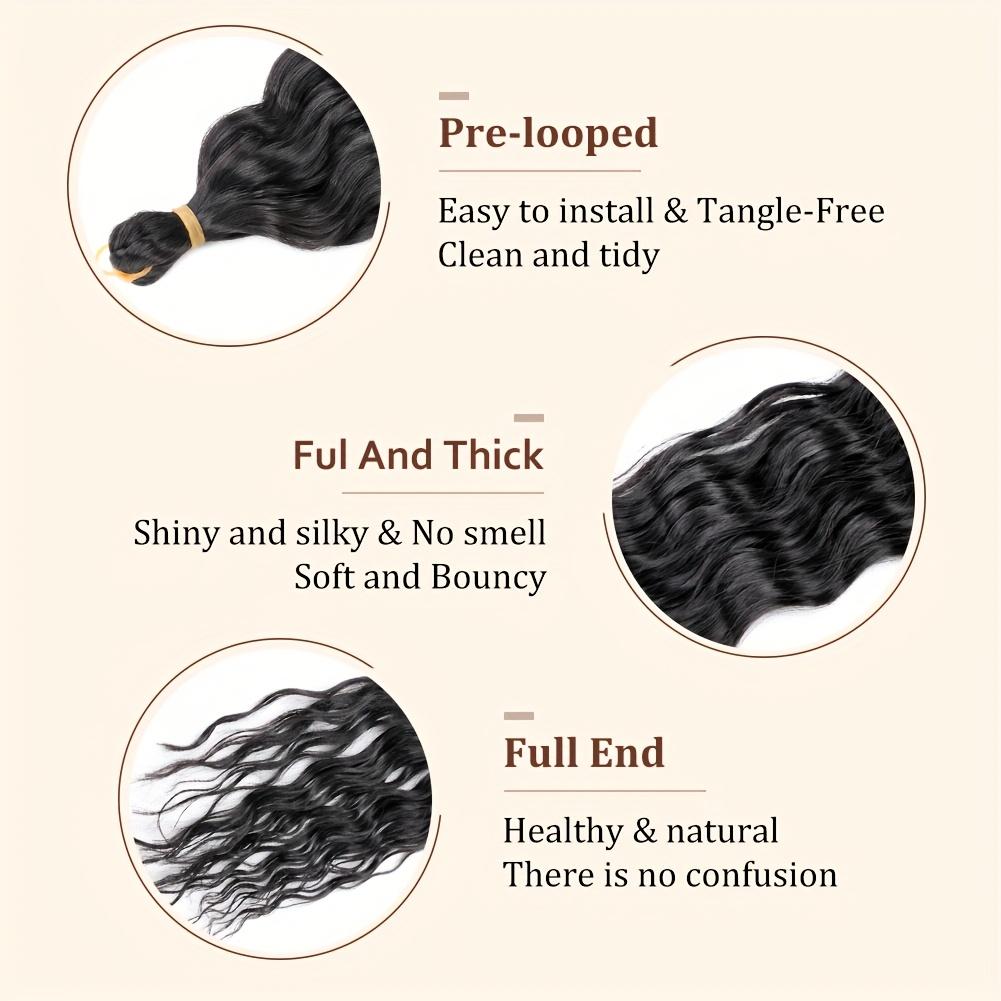 Ocean Wave Deep Wave Braiding Hair 24 Inch 2 Packs, 1B# Natural Black Synthetic Curly Crochet Hair, Tangle-Free for Black Women, Protective Hairstyles Deep Wave Wig hair Extension Ocean Wave Deep Wave Braiding Hair 24 Inch 2 Packs, 1B# Natural Black Synthetic Curly Crochet Hair, Tangle-Free for Black Women, Protective Hairstyles Deep Wave Wig hair Extension