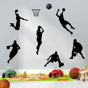 Basketball Wall Decal Large,  Basketball Wall Stickers, Self-Adhesive Fathead Window Decor for Teen Boys Bedroom, Living Room, , 34x35 Inch