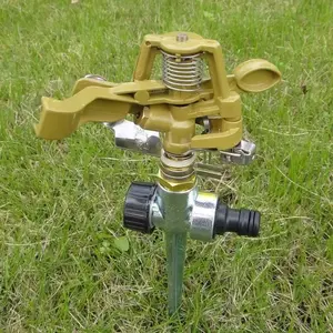 Zinc Alloy Lawn Sprinkler Head with Pin Plug, 360 Degree Rotating Spray Nozzle, Adjustable Angle, Ideal for Garden & Yard Irrigation