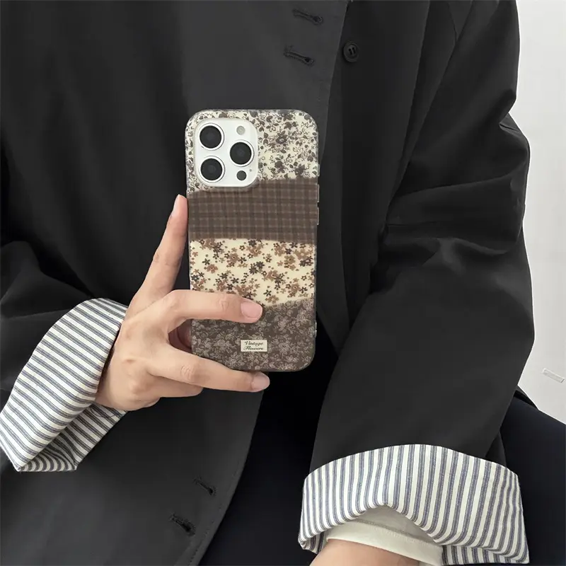 iPhone 13/16/17 Pro Max | Retro Tartan Flower Print | Fall & Winter | Best Friend Gift Edition | Protective Cover | Compatible with iPhone 11, 12, 13, 14, 15, 16, 17 Pro Max