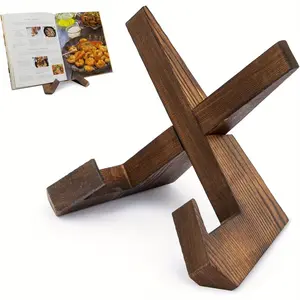 Adjustable Wooden Menu Holder Stand - Multi-Angle Display for Restaurants, Cafes & Home Kitchen | Recipe Book Organizer with Eco-Friendly Wood Construction (Space-Saving Design)
