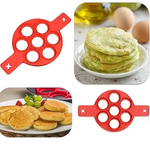 Nonstick Pancake Molds Ring Silicone Fried Egg Mould Reusable Pancake Maker Egg Ring Kitchen Cooking Baking Tools (Round Shape)