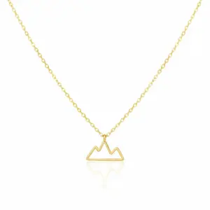 18K Gold Plated Wire Mountain Pendant Necklace