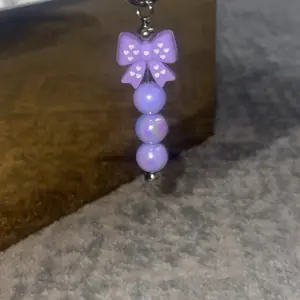 Purple Bow Beaded Keychain, Stylish Accessory for Keys, Bags, and Daily Use