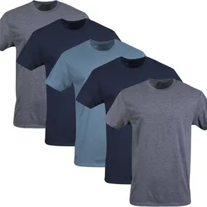 ZMIKS 5 Pack Men's 100% Cotton Crew Neck T-Shirts - Value Pack Tees - Menswear Tops Crewneck Shortsleeve Tshirt