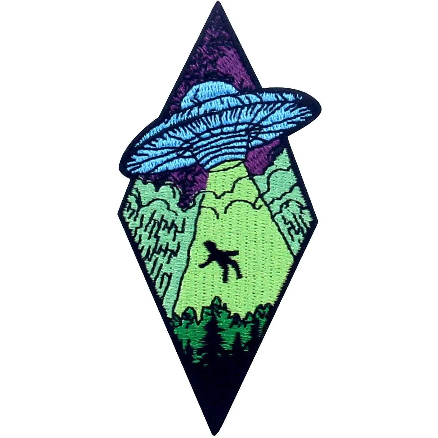 Beam Me Up X-File UFO Alien Patch Embroidered Applique Iron On Sew On Emblem