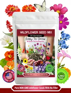 Wildflower Seed Mixed 2Packs 35 Varieties 20000+Pcs wildflower seed bulk, No Filler Flower Seeds for Spring or Fall Outdoor Gardens