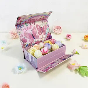 1pc Colorful Butterfly Pattern Gift Box Set, Cardboard Lidded Storage Bin, Floral Box for Decorative Use, Ideal for Jewelry Cosmetics Stationery Organization,  for Mother's Day Valentine's Day Christmas Thanksgiving Birthday Anniversary Gift Wrapping