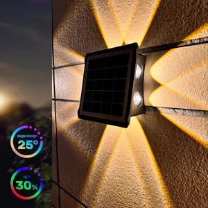 Solar Wall Lights, Up and Down Lighting,Solar Outdoor Light Waterproof IP65, 3000K Solar Fence Light Solar Powered Light for Yard Garden Garage Pools Deck, home party christmas light outdoor halloween outdoor light led