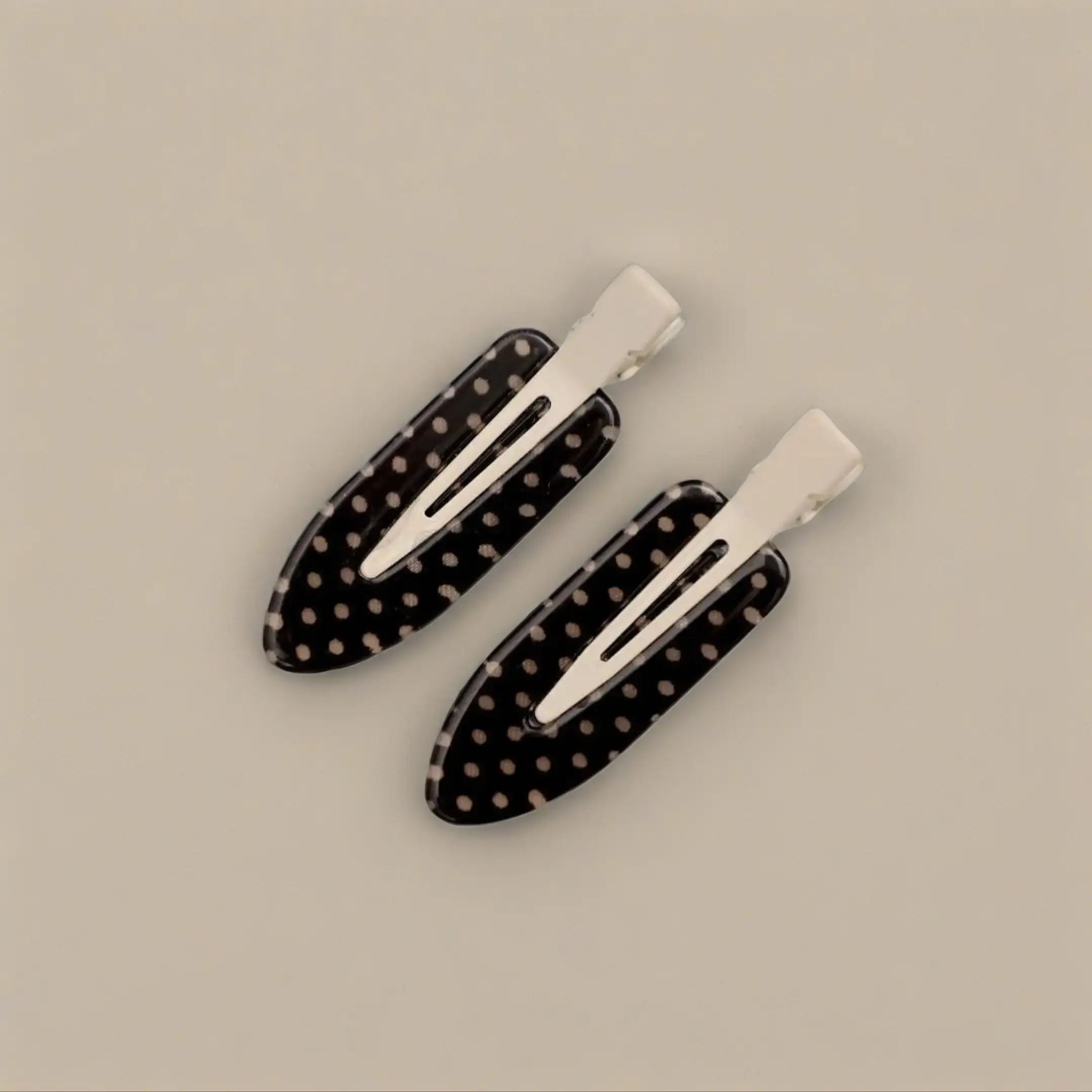 4pcs/Set Acetate Seamless Hairpin, Black & White, Acrylic Alligator Hair Clips, Cute Bangs & Hair Clips Accessories Polka Dot Hair Clips  Clamps Bangs Side Combs, Cute Fashion Accessories for Women and Girls