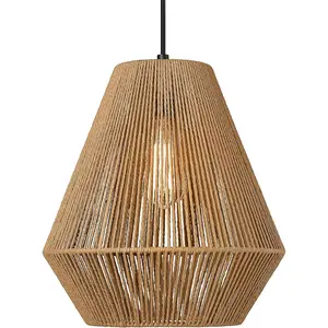 Woven Pendant Lights Modern Boho Hanging Lamp with 12" Handwoven Rattan Basket Shade Adjustable Rustic Pendant Light Fixtures for Kitchen Island Farmhouse Dining Room Bar Bedroom Foyer Hallway