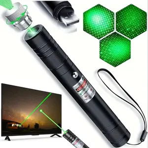 Green Laser Pointer High Power Handheld Laser Pen - Long Range Rechargeable Laser Beam, USB Charging for Hiking, Presentations & Outdoor Use (Professional-Grade Green Light)