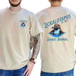 Lickalotapus Is My Spirit Animal 2-Sided Shirt for Men, Men's Funny Lickalotapus Tee, Classic Spirit Animal Top, Casual Soft Cotton Fabric Menswear - LORA ATCHER