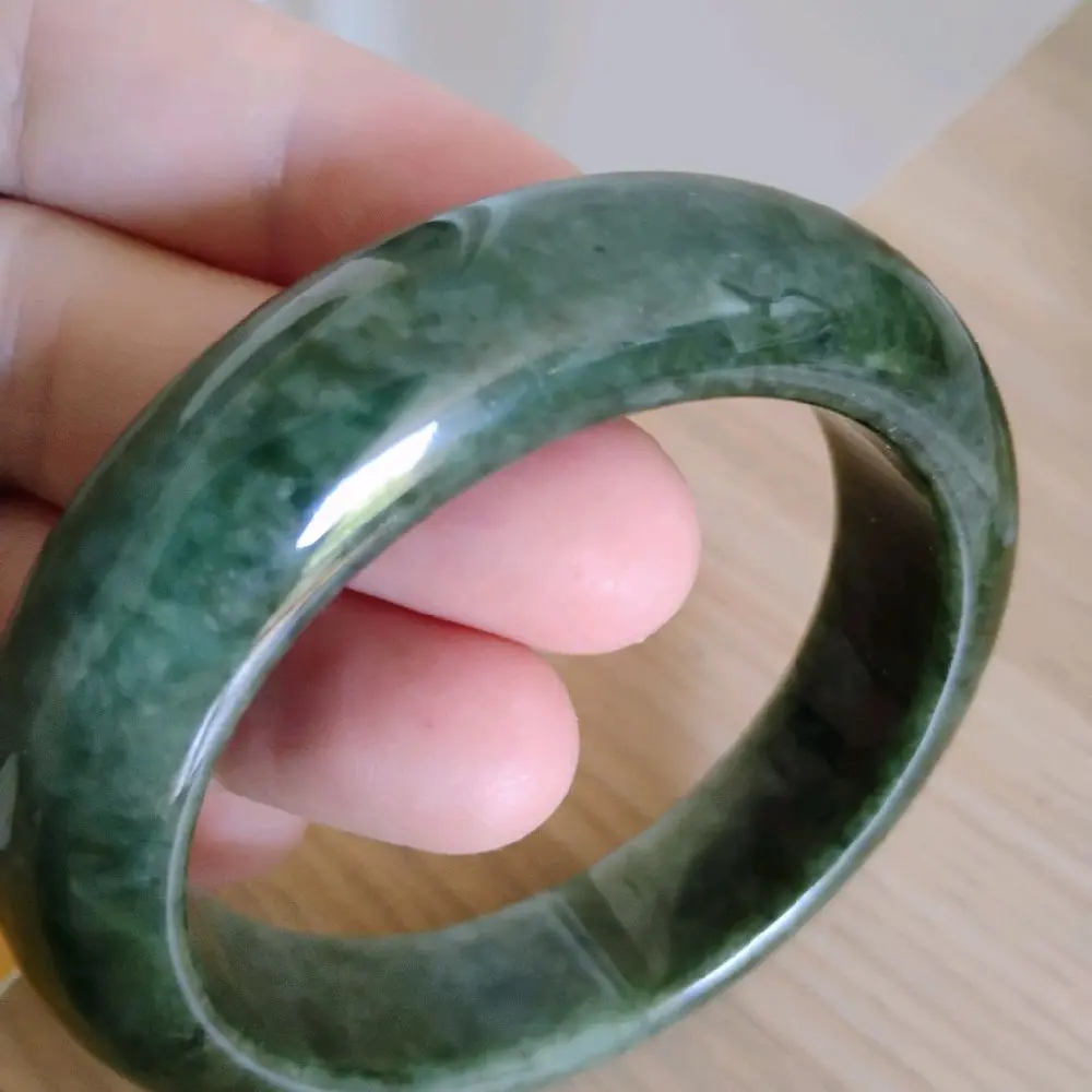 natural green jade bangle size 60.5mm