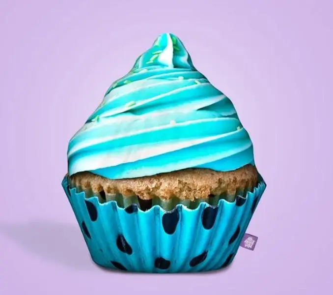 Blue Cupcake Pillow | All About Vibe – Cute 3D Cupcake Throw Pillow | Sweet Aesthetic Room Decor & Foodie Gift | Soft & Huggable, Made in USA