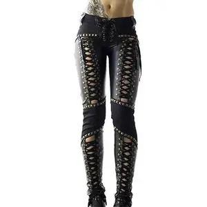 Women Pants Punk Rock Imitation Leather Pencil Pants Women Pants Punk Rock Imitation Leather Pencil Pants