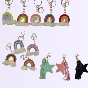 Rainbow or Star Keychain Set - Colorful Keychains with Unique Patterns & Decorative Elements for Personalization