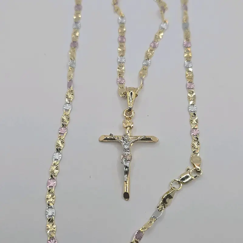 CHRIST ON THE CROSS beautiful chain gold-plated three colors fashion style