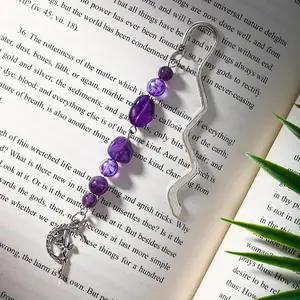 Metal Bookmark Pendant with   Bead Chain - Elegant Book Marks for Women, Men, Book Lovers, Teachers, and Students()