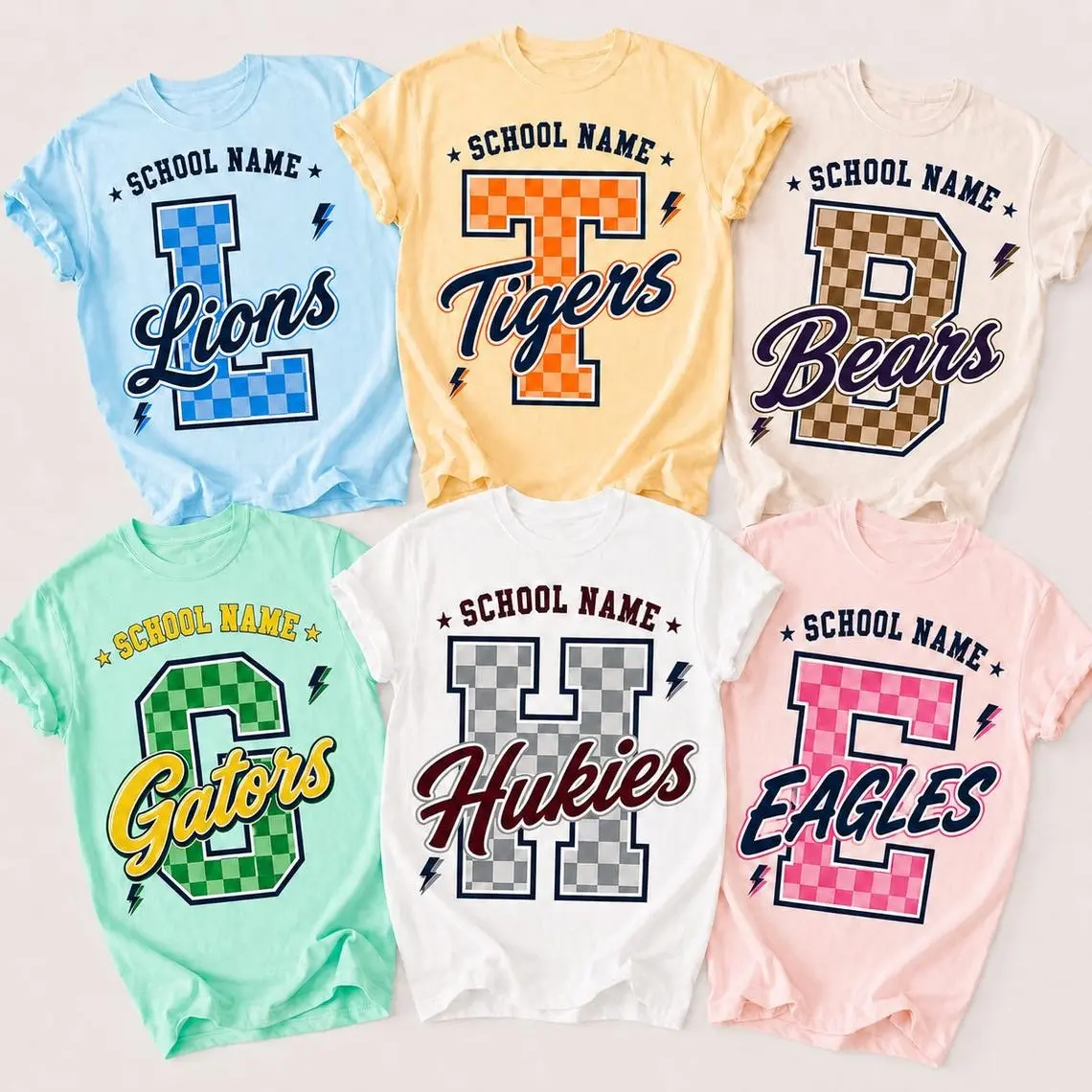 Comfort Colors Custom Mascot Shirt | Groovy School Spirit Tee | Football Baseball Softball Team Adult Top