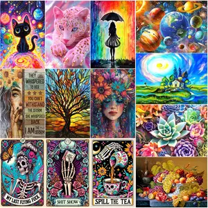 DIY 5D Diamond Painting Kit Floral Cartoon Characters Animals Landscape Art Rhinestone Embroidery Creative Holiday Gift Birthday Present Stylish Home Decor