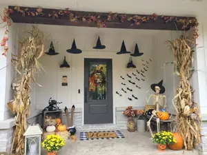 Halloween Floating Witch Hats With 60Pcs Bats Wall Decor Halloween Witch Accessories Caps For Adults Kids Women Halloween Party Decor Decoration