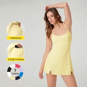 GLOWMODE FeatherFit-Air Elevate A-Line Built-In Peekaboo Short Pocket Mini Dress Low Impact Daily Summer GLOWMODE FeatherFit-Air Elevate A-Line Built-In Peekaboo Short Pocket Mini Dress Low Impact Daily Summer