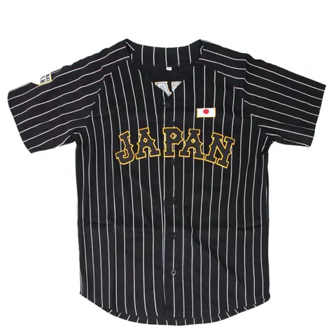 Sporty Men's Striped Embroidery Button V Neck Baseball Jersey, Loose Comfortable Breathable Short Sleeve Baseball Top, Sport & Outdoor Clothing for Men