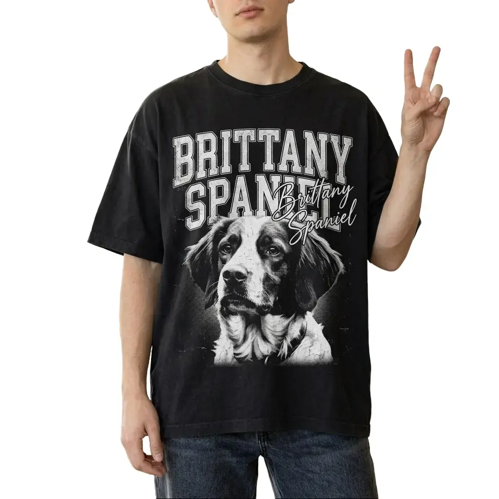 Brittany Spaniel 16 Women's Uniex Graphic Cotton T-Shirt - Black Love Design