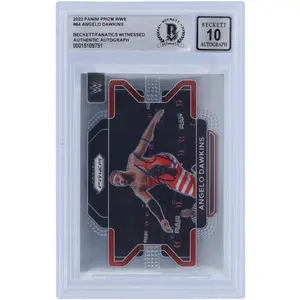 Angelo Dawkins WWE Autographed 2022 Panini Prizm #64 Beckett Fanatics Witnessed Authenticated 10 Card - Fanatics Authentic Certified