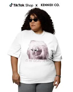 KENNIDI CO. Divine: Is He Dead Yet? Vintage Style T-shirt Casual Comfort Cotton Womenswear Top Tee Crewneck Summer Medium Fitted