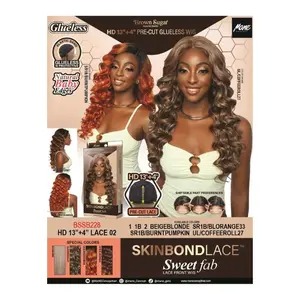 Mane Concept Brown Sugar Skinbond Lace Glueless HD 13+4 Lace Part Wig - BSSB228 LACE 02 - Human Hair Blend