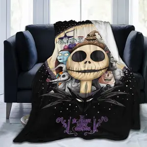 Nightmare Before Christmas Movie Blanket Super Soft Warm Blanket Plush Blanket for Bed, Sofa, Living Room (50" x 40")