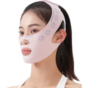Women's Reusable V-Shaped Grey Facial Mask, Beauty & Personal Care Facial Bandage Device